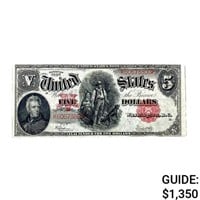 1907 $5 US Legal Tender Note
