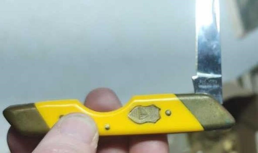 Taylor cutlery elk horn yellow handled knife