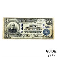 1902 $10 New York NY National Currency