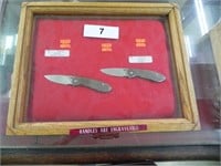 Wooden Knife Case with 2 Buck Knives
