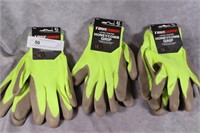3 pr TrueGrip Latex Coated Honeycomb Gloves-Xl