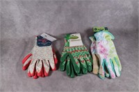 3 pair Ladies Gardening Gloves - Size L