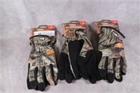 3 pr True Grip Camouflage Gloves - L