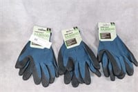 3 pr Bamboo Latex Coated Gloves - L