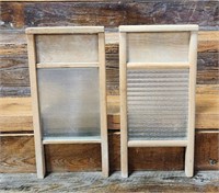 Two Old Glass Washboards