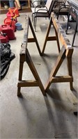 Set of 2 old sturdy sawhorses