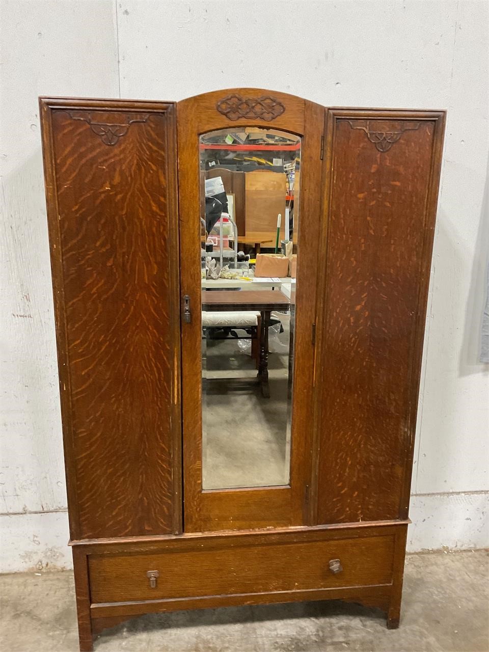 Antique Wardrobe w/ Mirror