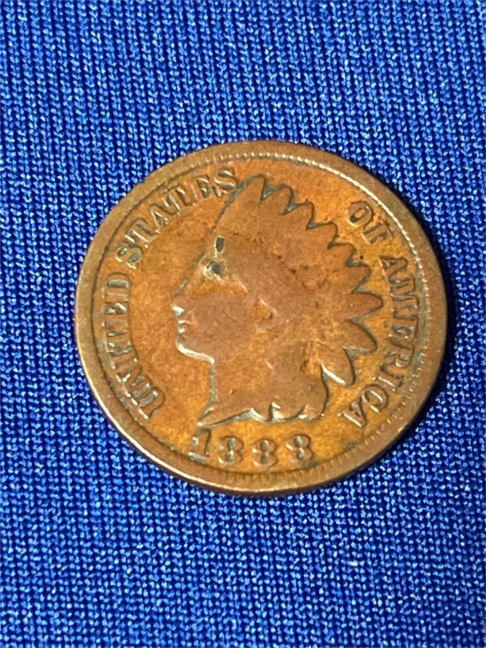 1888 U.S 1c Indian Head Penny