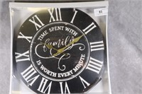 Large Wall Clock, "Time Spend with Family..."