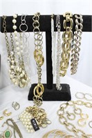 25+Pcs. Vtg. BIG & Gaudy Gold Tone Costume Jewelry