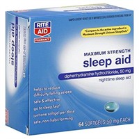 (6) Rite Aid Sleep Aid Softgels, Maximum Strength