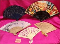 320 - LOT OF 5 HAND FANS (A56)