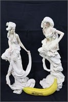 Pr. Vintage "Lavish Ladies" Venetian Sculptures