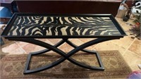 Zebra top wood table