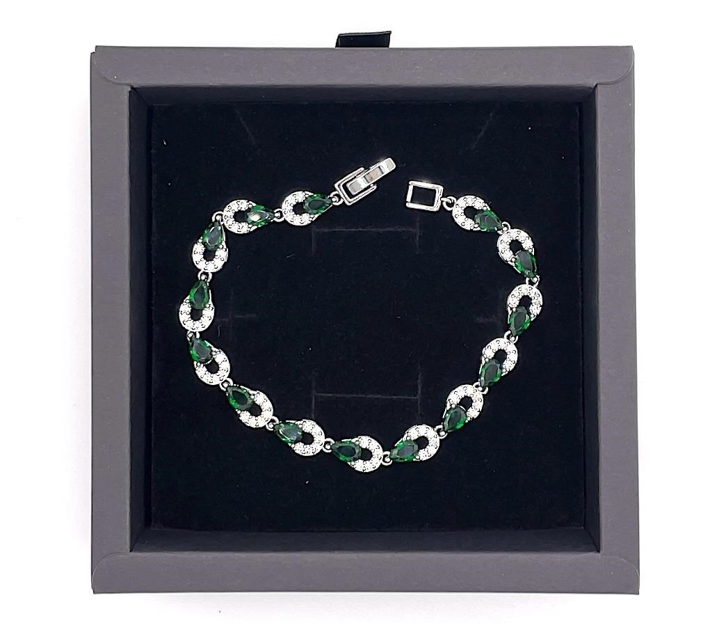 Platinum Plated Emerald Bracelet