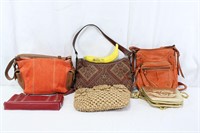 6 Vtg. Boho Hand Bags, Fossil, Nine West, Chanel++