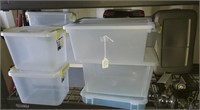 (15) Clear Plastic Storage Bins
