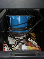 Tote Of Extension Cords And Other Electrical