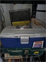 (3) Fishing Traps And (2) Full Tackle Boxes