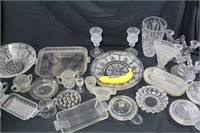 28 Pcs. Vtg. Collection Clear Glass & Crystal