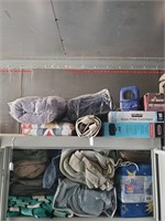 2 Shelves Worth Of Blankets, Heater And More
