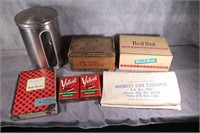 Cigar Boxes, Velvet Tobacco Tins, Coin Bag & More