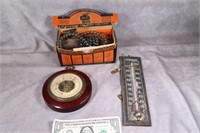 Antique Thermometer, Humidity Gauge, Heat Sealer