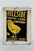 HILLSIDE POULTRY FARM & HATCHERY MASONITE SIGN