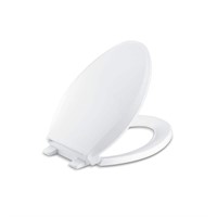 Antimicrobial Elongated Toilet Seat  White