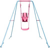 2-in-1 Toddler Swing Set  A-Frame  Pink