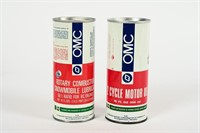 2 OMC 2 CYCLE AND SNOWMOBILE MOTOR OIL 16 OZ CANS