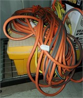 Extension Cords And Tool Box With Contents
