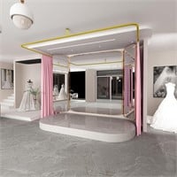 Ceiling Mounted Fitting Room  Large Pink/Gold