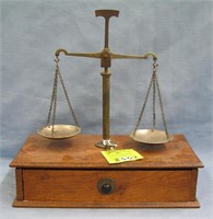 Antique jewelers scale all brass