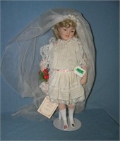 Playing bride porcelain bride doll