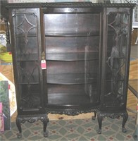 Great early antique curved glass china cabinet