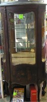 Antique French curved glass china cabinet