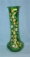 French hand painted art glass vase circa 1930'