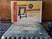 (2) NIB Sawhorses And 4 Piece Car Mats