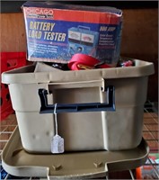 Tub With Battery Load Tester, Straps And More