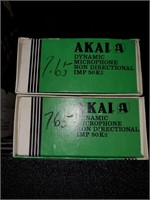 (2) Akai Dynamic Microphones In Boxes