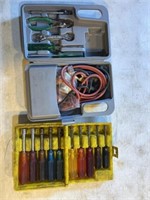 Jumper cable roadside kit and set of nut drivers
