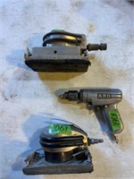 Pneumatic sanders (2) and Aro drill