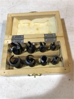 Plug cutters with wooden case