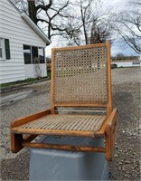 EARLY 1900'S CANED CANOE SEAT * FOLDING