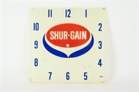 SHUR-GAIN GLASS LIGHTED CLOCK FACE