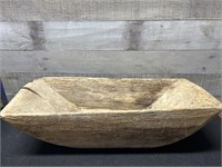 Vintage Wooden Dough/ Butter Bowl 18.5" Long
