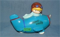 Junior Pilot ceramic toy bank hand painted made in
