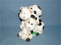 3 happy cows porcelain bank