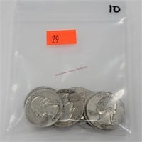 10- Silver Washington Quarters